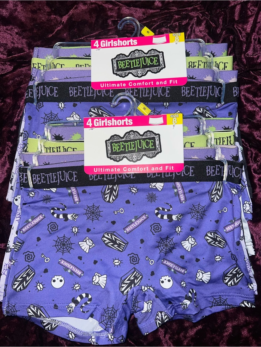 NWT 8prs Girls sz 8 Beetlejuice Boyshorts